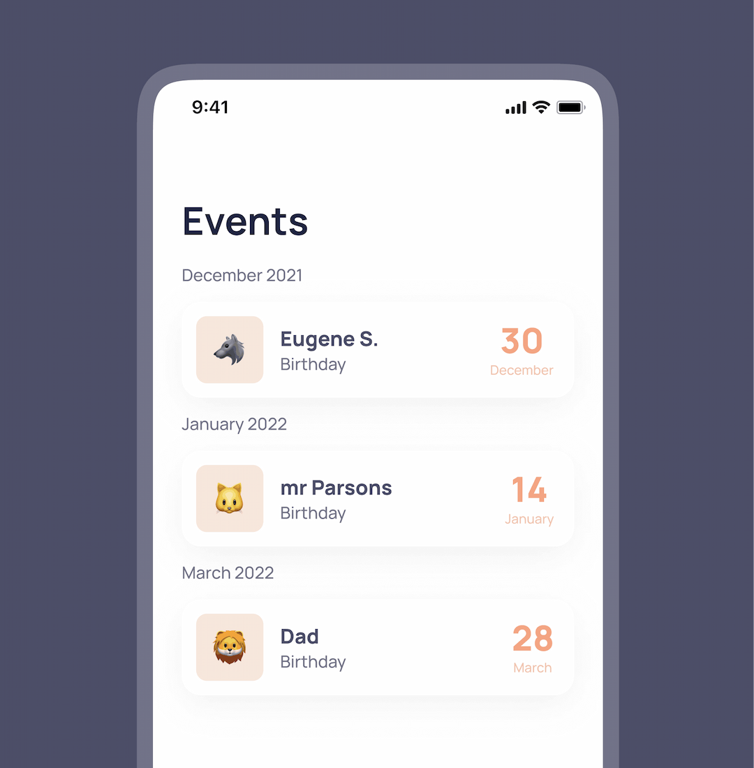 get events